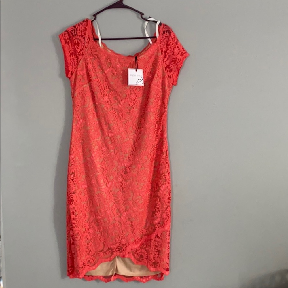 Beautiful coral lace dress!